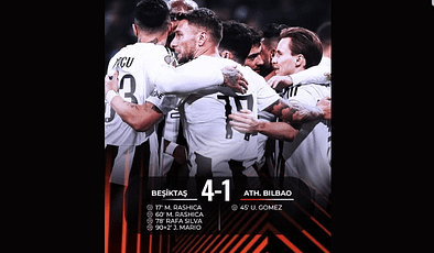 Beşiktaş, Athletic Bilbao’yu 4-1 Lik Skorlar Farklı  Mağlup Etti