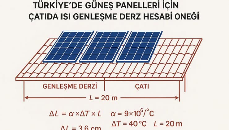 Türkiye’de Güneş Panelleri İçin Çatıda Isı Genleşme Derz Hesabı Örneği