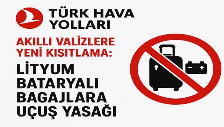 Türk Hava Yolları Akıllı Valizlere Yeni Kısıtlama: Lityum Bataryalı Bagajlara Uçuş Yasağı 2025